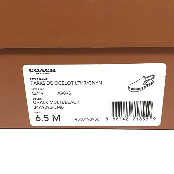 Coach Parkside Ocelot Leopard Print Leather Slip-ons - Picture 12 of 13